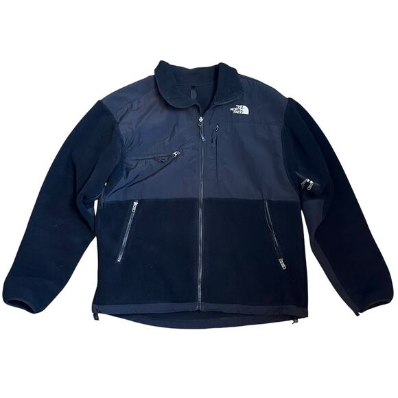 The North Face Men’s Blk/Grey Denali Fleece Jacket Sz L Polartec Full Zip Hiking - Picture 1 of 7